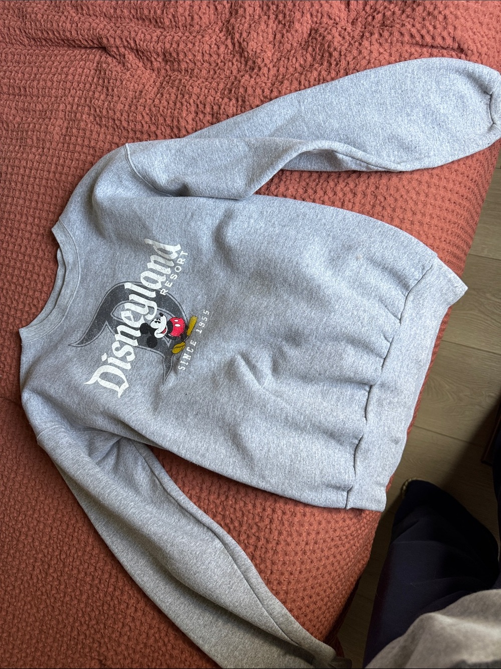 Disney Gray Crewneck Sweater with Mickey Graphic